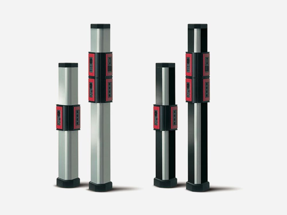 Tourelles électriques montées sur colonne